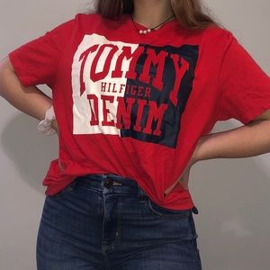 Red Tommy Hilfiger t-shirt